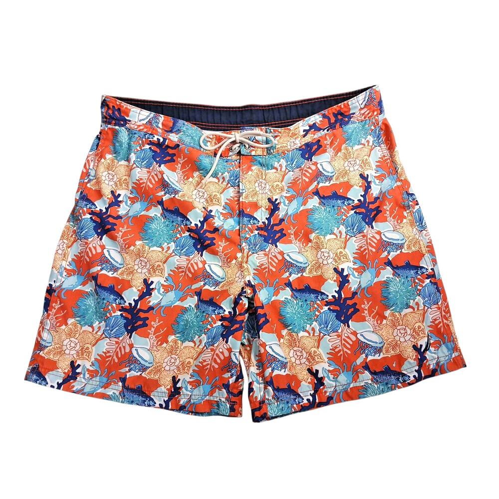 Nautica Tropical Swim Trunks Mens Sx XL Colorful Coral Reef Ocean Travel Beach